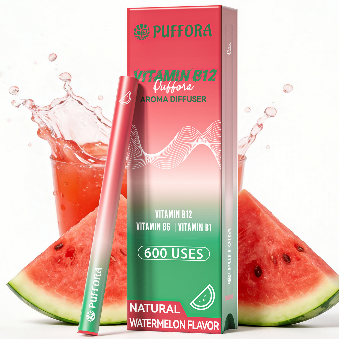 Vitamin B12 Diffuser Pen, Vitamin B12/B6/B1, Support for Energy & Focus Boost, Body Relaxation, Natural Alternative