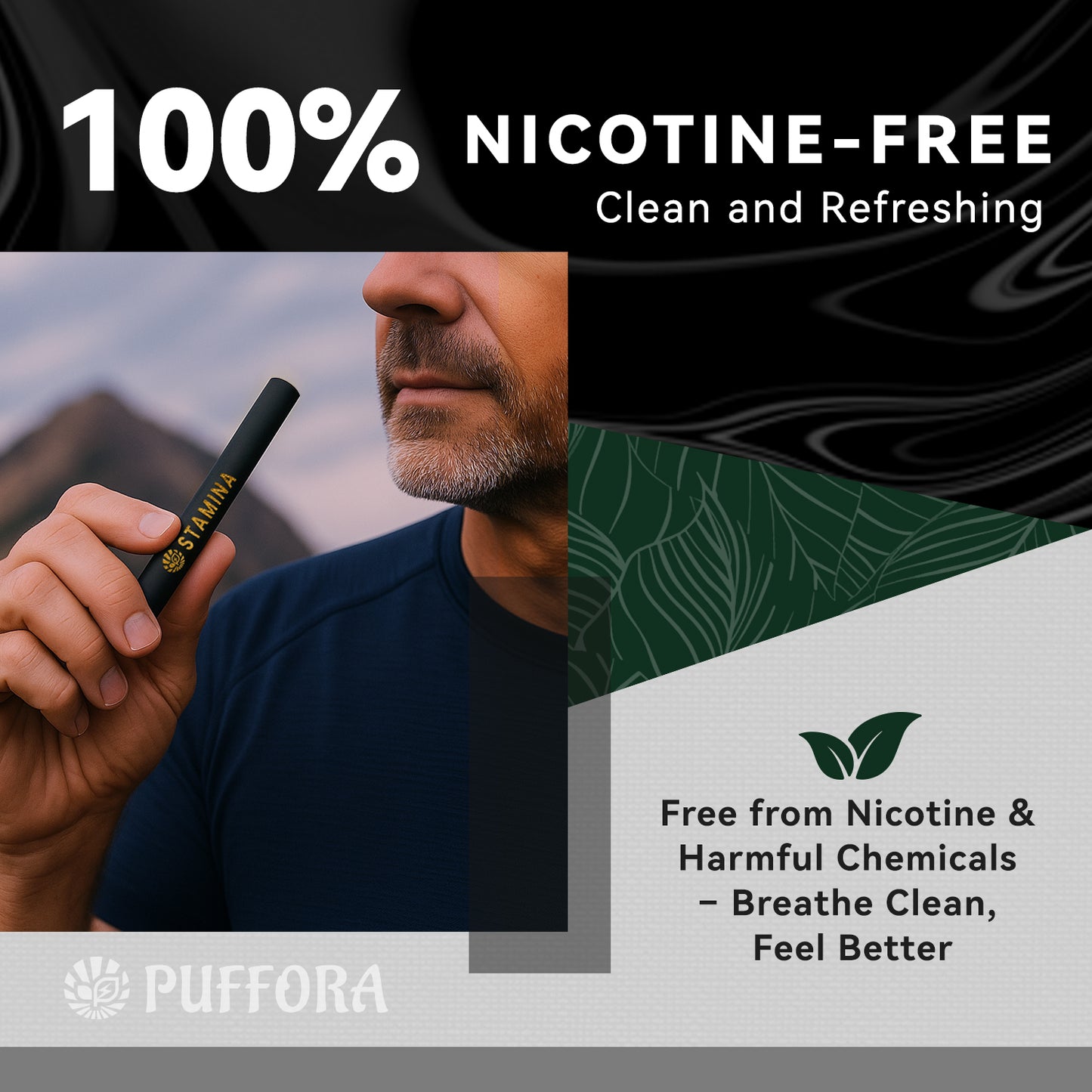 Herbal Diffuser Pen for Energy, Vitamin B12 & C, Maca Root + Ashwagandha – Plant-Based, Natural Alternative, Pocket Size, Berry Flavor, 600 Uses