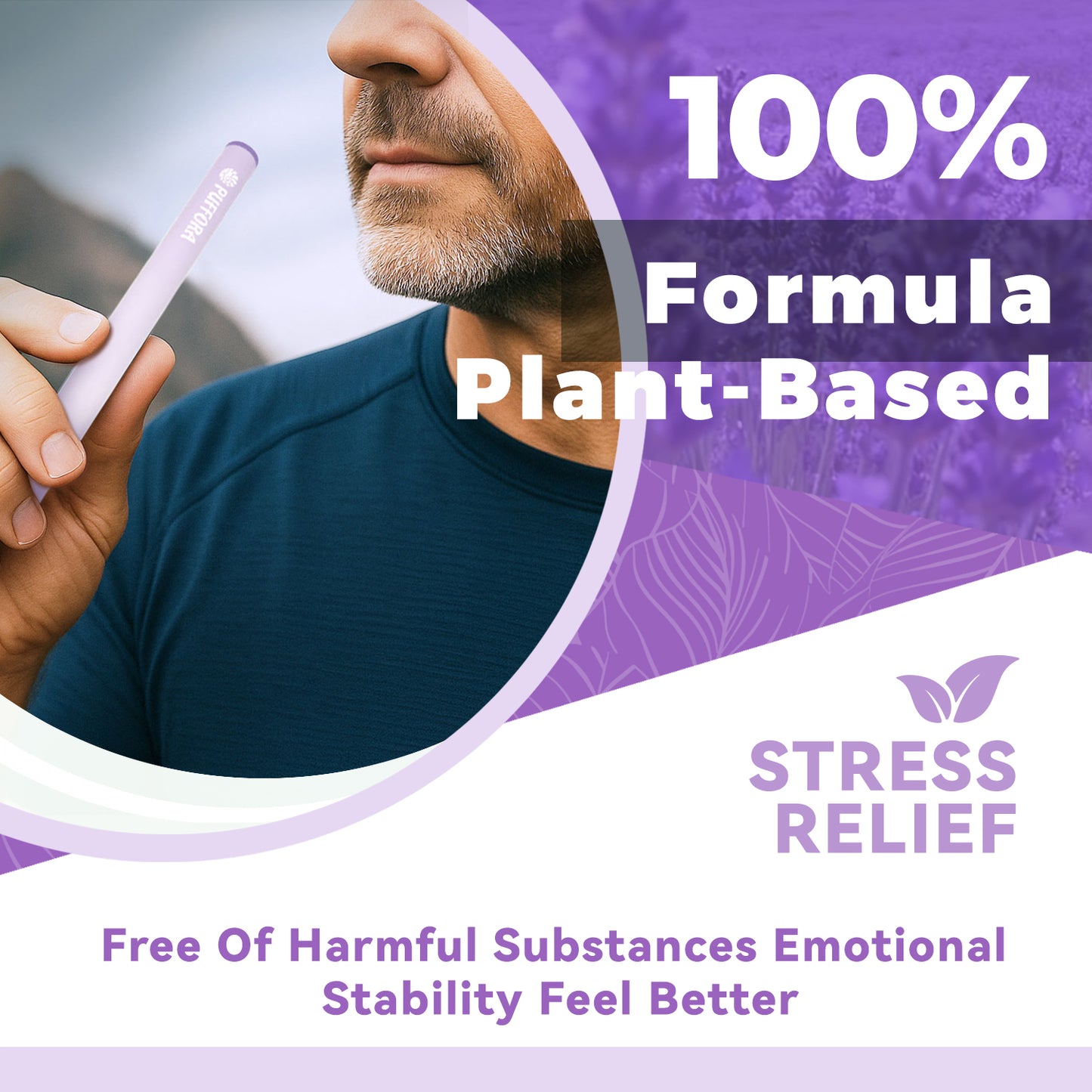 Herbal Diffuser Pen, Plant-Based - Ashwagandha, Lavender, L-Theanine, Lemon Balm, Vitamin B1 & B6, Supports a Calm Mood, Relaxed Feelings, 600 Uses