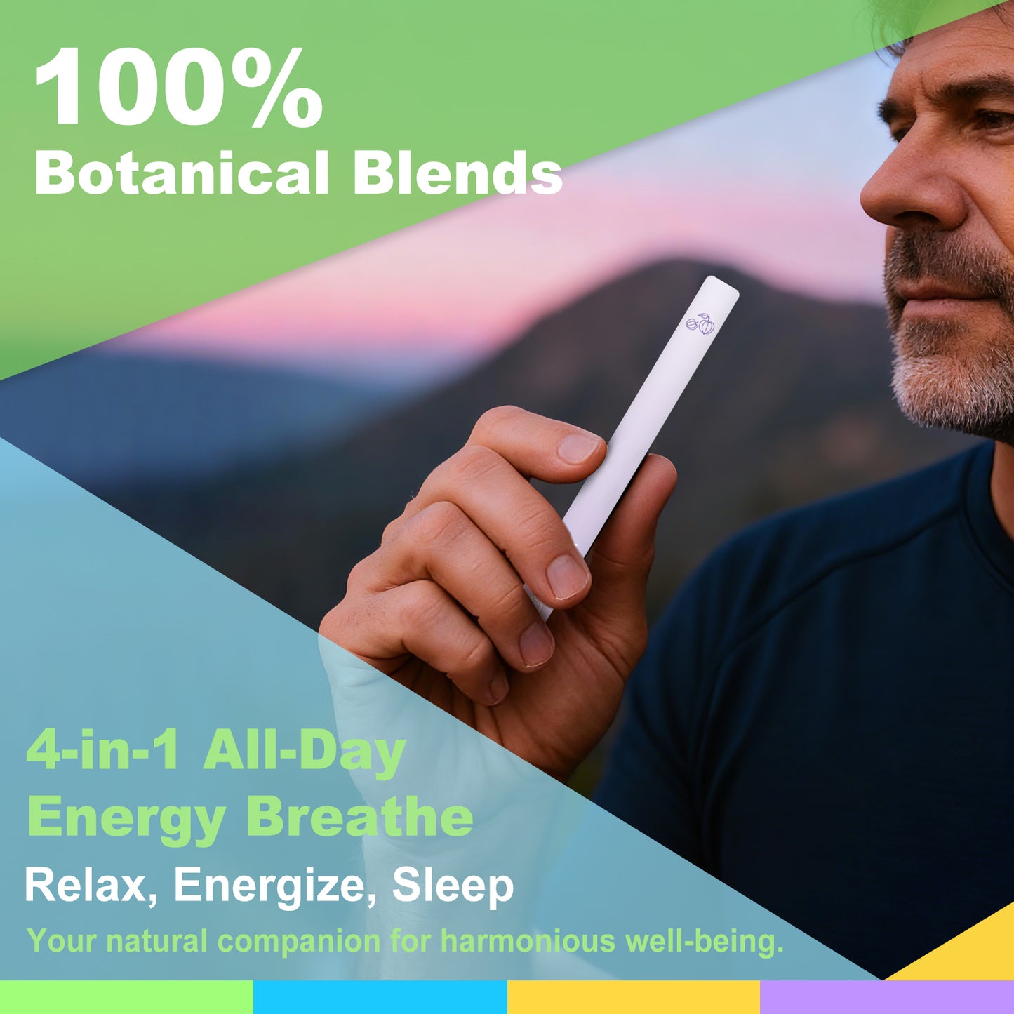 4-in-1 Wellness Herbal Diffuser, Lung Rest, Energy, Sleep & Relaxation, Natural Extracts, Mullein | Ashwagandha | Maca Root | Melatonin, 2400 Uses