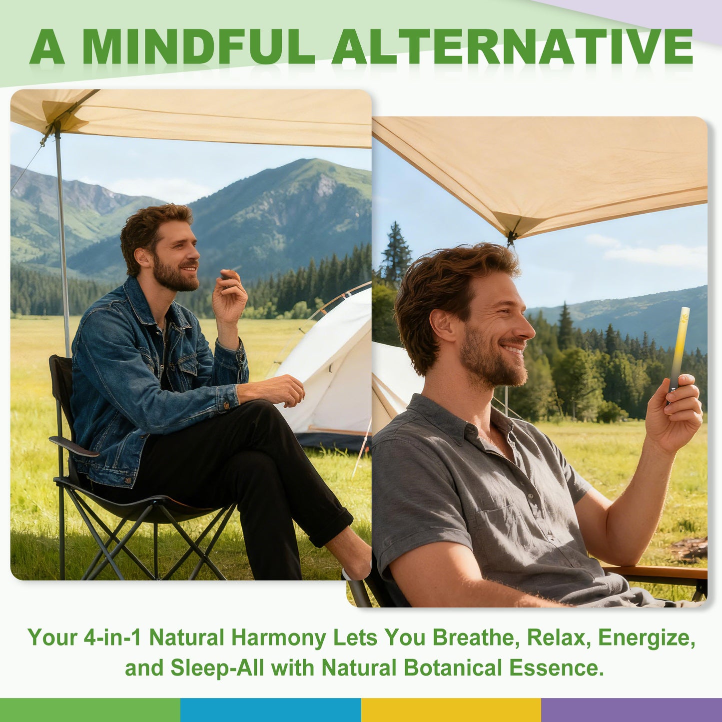 4-in-1 Wellness Herbal Diffuser, Lung Rest, Energy, Sleep & Relaxation, Natural Extracts, Mullein | Ashwagandha | Maca Root | Melatonin, 2400 Uses