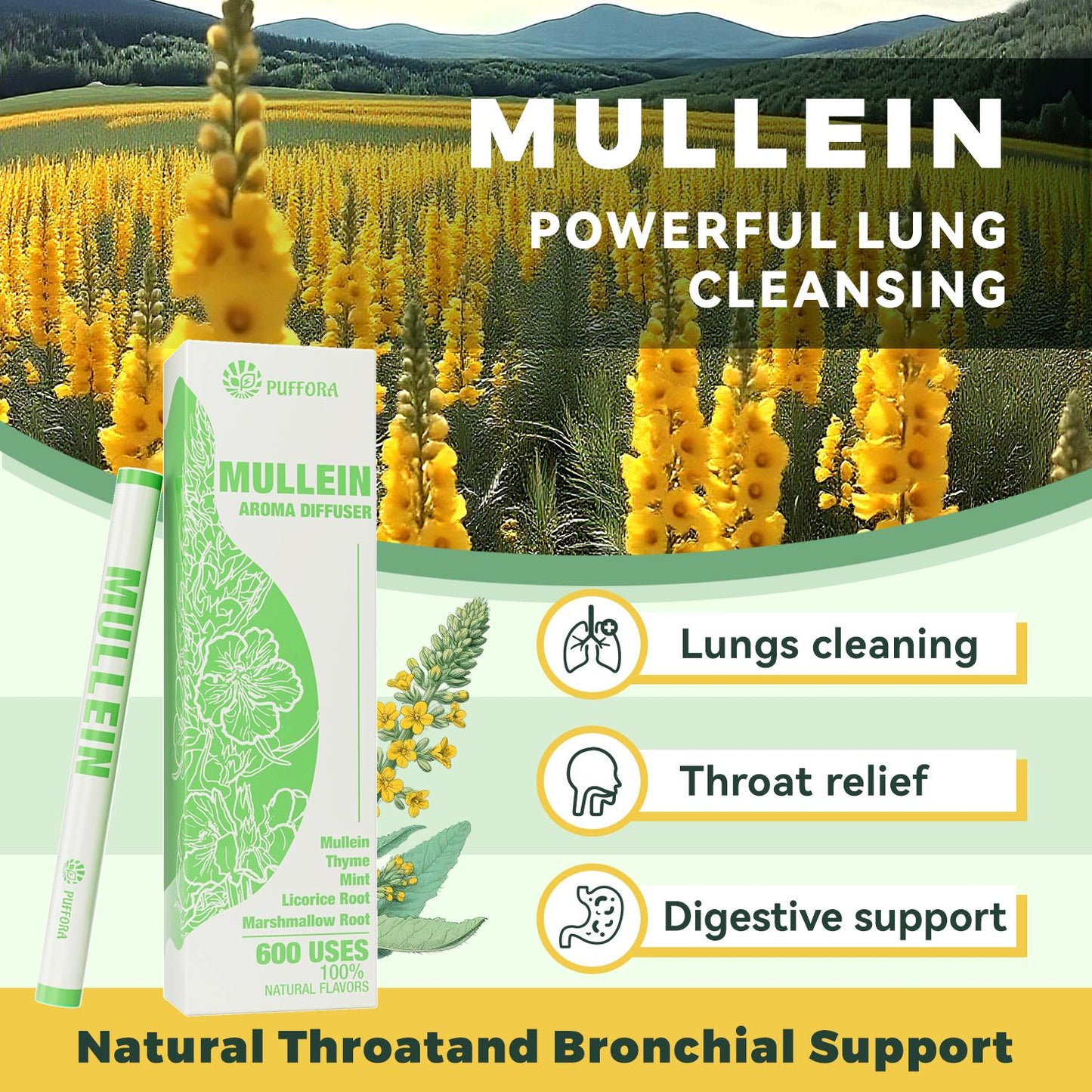 Portable Herbal Revitalizing care, lung detoxification and oral air freshening, herbal diffusion stick