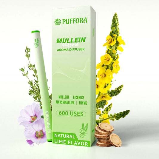 Herbal Diffuser Pen, Supports Lung Rest & Wellness, Breathing and Oral Air Freshening, Plant Based-Mullein, Licorice Root, Marshmallow Root, Thyme Leaf, Mint Oil, Natural Alternative - 600 Uses