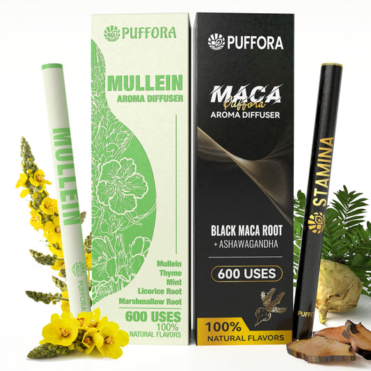 1pc Maca Diffuser (Ashwagandha, B12, C) + 1pc Mullein Diffuser (Marshmallow Root, Mint) – Mixed Set, Clean Breaths & Daily Vitality
